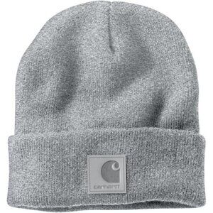 ⚡Carhartt Men's Heather Gray Imported Cotton Tonal Patch Beanie Watch Hat